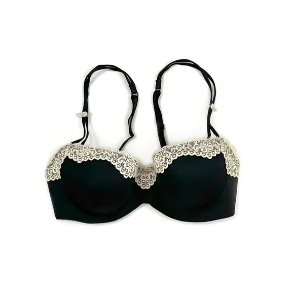 b.tempt’d | balconette vintage-inspired underwire demi lace push up bra | sz 34c - Picture 2 of 8